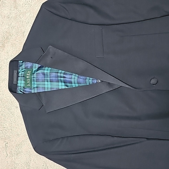 RALPH Lauren Mens Black Two Button 100% wool Blazer Jacket black - Picture 2 of 12